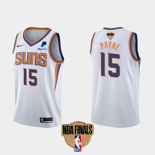 Men's Phoenix Suns #15 Cameron Payne 2021 White NBA Finals Association Edition Stitched NBA Jersey